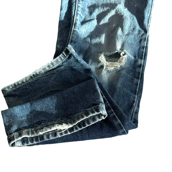 Levis Boys 517 Bootcut 30x32 Straight Legs Blue Distressed Denim Jeans - Picture 7 of 9